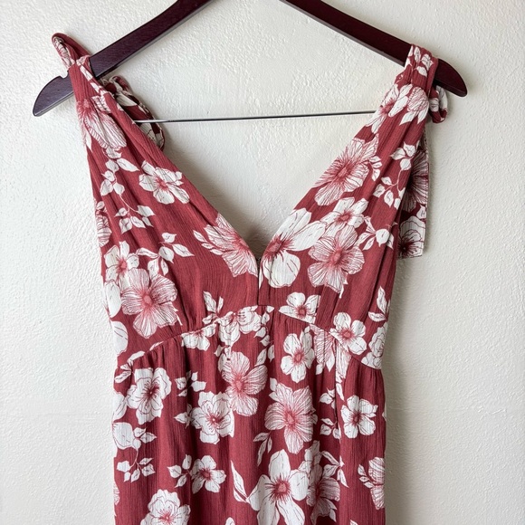 Abercrombie & Fitch Tie-Strap Red & White Floral Boho Dress Women’s Size XS - Picture 4 of 9